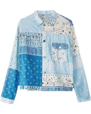 Kapital Gauze Bandanna Button Up Kap013" - Blue