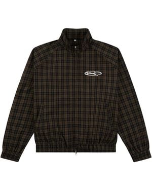 Boredom Kills Lounge Plaid Track Jacket Bk051" - Black