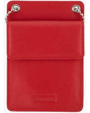Supreme Leather Id Holder "Fw 18" - Red