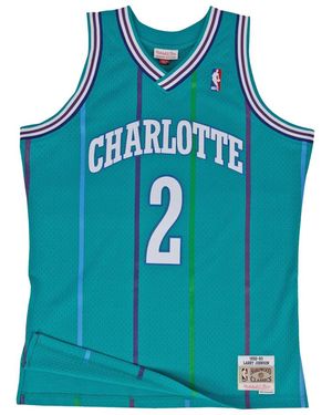 Mitchell & Ness Swingman Road Jersey "Nba Charlotte Hornets 92 Larry Johnson" Smjygs18147 Choteal92Ljo" - Blue