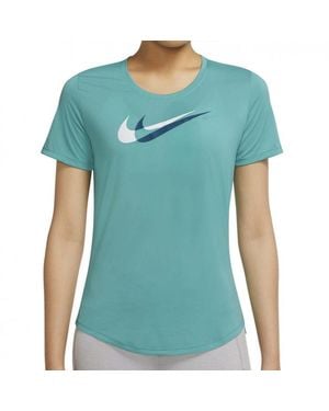 Nike Dri-Fit Swoosh Run Short-Sleeve Running Top "Washed" Dd6478 392" - Blue