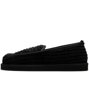Chrome Hearts Dagger Corduroy Slip On Loafers Chrm0065" - Black