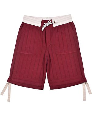 Brunello Cucinelli Knit Bermuda Shorts "Burgundy" Brun222" - Red