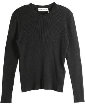 Our Legacy Compact Roundneck Jumper "Almost Refined Silk" M2263Ca" - Black
