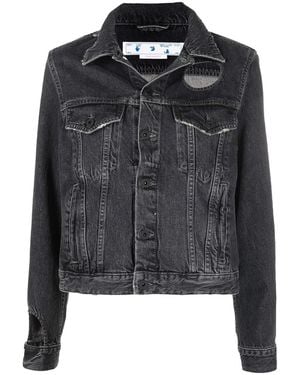 Off-White c/o Virgil Abloh Meteor Denim Jacket "Dark" Owye027C99Den0010700" - Black
