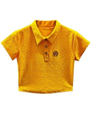 Chrome Hearts Tennis Polo Top Chrm1983" - Yellow