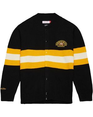 Mitchell & Ness Nhl 100Th Anniversary Striped Cardigan Jumper Bruins - Tswt6434 Bbnyypppbkgd" - Black