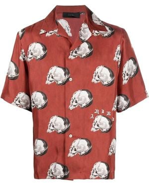 Amiri Skulls Silk Button-Up Shirt Aw22Mss002 610" - Red