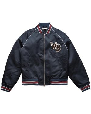 Wales Bonner Marvel Satin Bomber Jacket Ma24Ja05Pl035970" - Blue