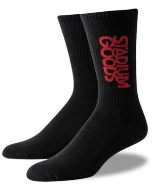 Stadium Goods Crew Socks "Bred" Sgs0109" - Black