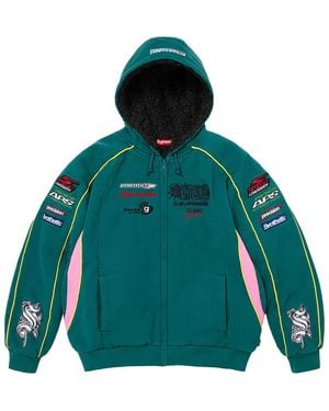 Supreme Racing Lined Zip Up Hooded Sweatshirt "Fw26 - Green