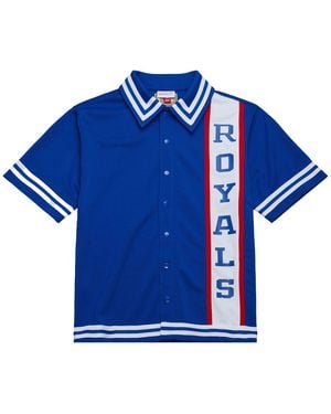 Mitchell & Ness Sacramento Kings Authentic Full-Snap Shooting Shirt Tbtf7304 Skiyypppnavy" - Blue
