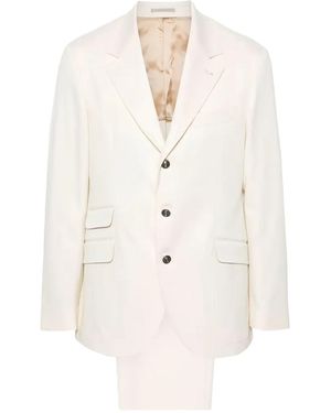 Brunello Cucinelli Tailored Suit With Notch Lapel "Cream" Brun639" - Black