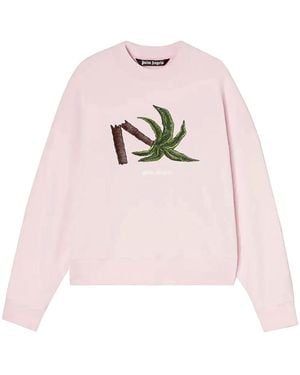 Palm Angels Broken Palm Crewneck Jumper Pmba026S22Fle0133055" - Black