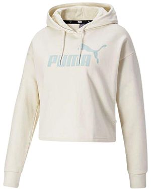 PUMA Essentials Cropped Logo Hoodie "Ivory Glow" 586869 88" - Black