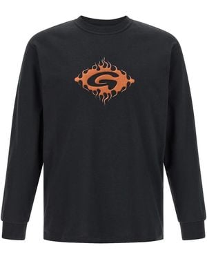Gramicci Flames Long-Sleeve T-Shirt "Vintage" G6Fm T083 Gm013" - Black