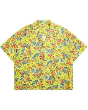 DIET STARTS MONDAY Cabo Floral Ss Woven Button Up Shirt Dsm Sum24 017" - Black