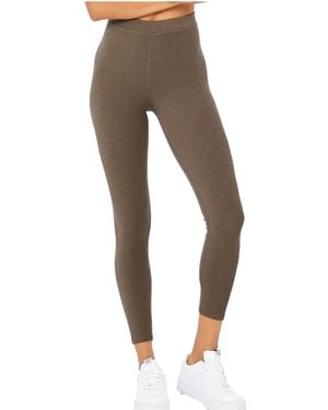 Alo Yoga Ribbed High-Waist 7/8 Blissful Leggings "Hot Cocoa" 24" - Black
