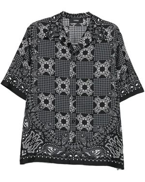 Amiri Ma Check Camp Shirt Amtosh1203 001" - Black
