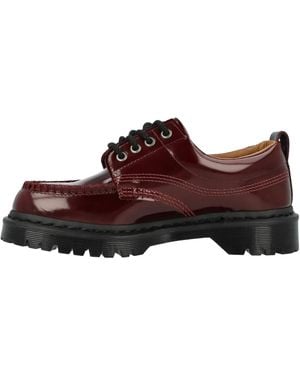 Dr. Martens Lowell Lacquered Leather Moc Toe "Cherry" 42436600" - Brown