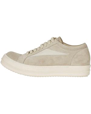Rick Owens Scarpe Pelle Vintage Low "Pearl Dirty Milk Milk" Ro01F6888 Lvslco 08311" - Black