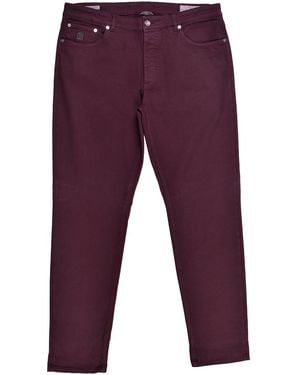 Brunello Cucinelli Denim Fivepocket Trousers "Burgundy" Brun107" - Black