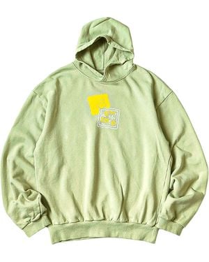 Kapital Peckish Bowy Logo Hooded Sweatshirt "Mint" Kap027" - Green