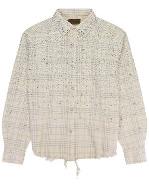 BIRTH OF ROYAL CHILD Pearl And Diamond Button-Down Shirt Bc25Ssls01 Beig" - Black