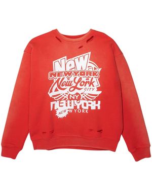 Purple Brand Hwt Fleece Crewneck P402 Hrwc423" - Red