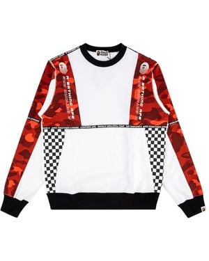 A Bathing Ape Logo Tape Crewneck - Red