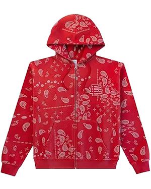 Eric Emanuel Ee Zip Up Jacket (Ss25) Paisley" Ee328" - Red