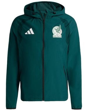 adidas Mexico Tiro Travel Full Zip Windbreaker "Aurora Ivy" Jz6486" - Green