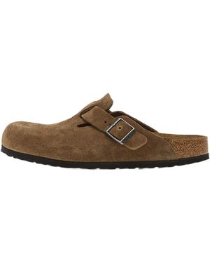 Birkenstock Boston Suede Leather "Dark Tea - Brown