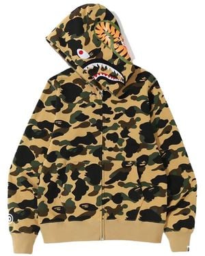 A Bathing Ape 1St Camo Shark Full Zip Hoodie 001Zpj801009M Ylw" - Black