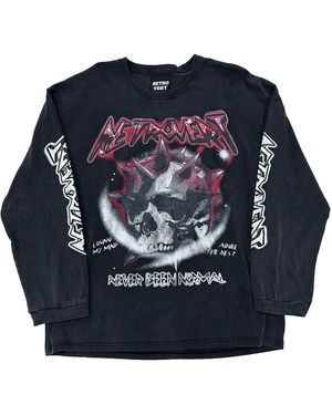 RETROVERT Skull Longsleeves Shirt Ret018" - Black