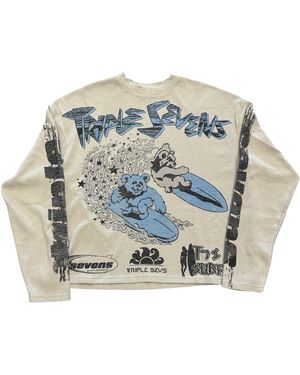 Triple Sevens All Star V2 Waffle Knit Long-Sleeve T-Shirt "Cream" Ts7056" - Black