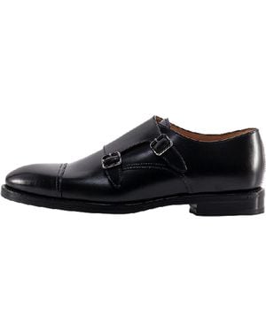 Brunello Cucinelli Leather Double Monk Shoes Brun1782" - Black