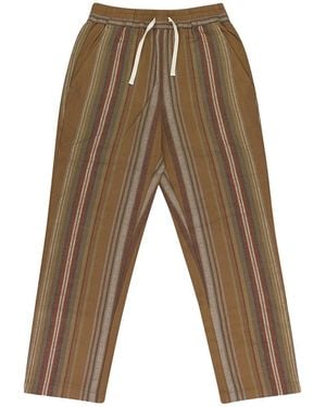Aimé Leon Dore Blanket Stripe Drawstring Trousers Fw23Wp014 Stripe" - Black