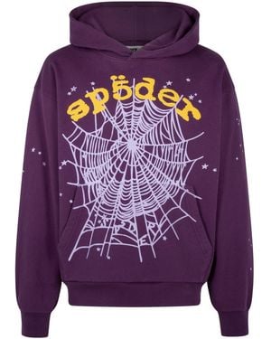 Sp5der Star Og Web V2 Hoodie 11" - Purple