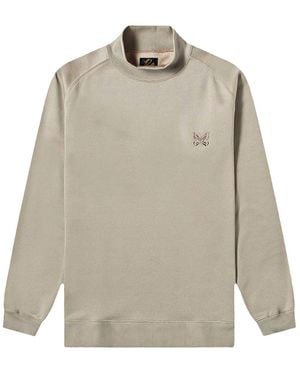Needles Long-Sleeve Mock Neck T-Shirt Jo232A Beig" - Black