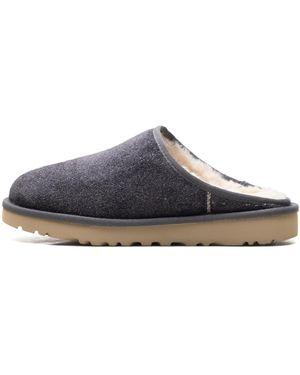 UGG Classic Slip-On Shaggy Suede Slipper "Dark" 1153104 Dgry" - Black
