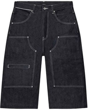 Purple Brand Raw Workwear Denim Shorts "Dark" M0023 Wora226" - Black