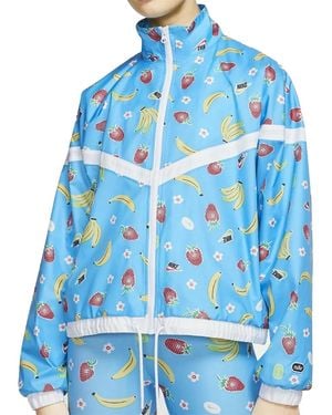 Nike Sportswear Woven Printed Jacket "Light Current" Cj3719 487" - Blue