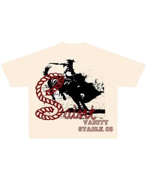 SAINT VANITY Stable T-Shirt "Cream" Sv Cream Tee" - Black