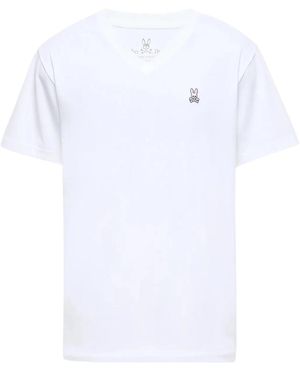 Psycho Bunny Classic V-Neck T-Shirt B6U100Arpc 100" - Black