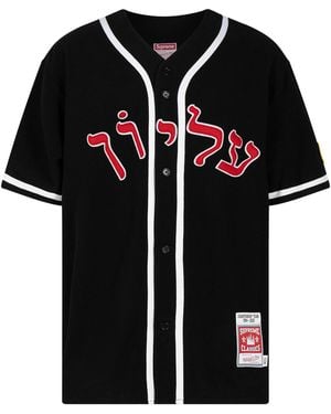 Supreme Mitchell & Ness Wool Baseball Jersey Su100123" - Black