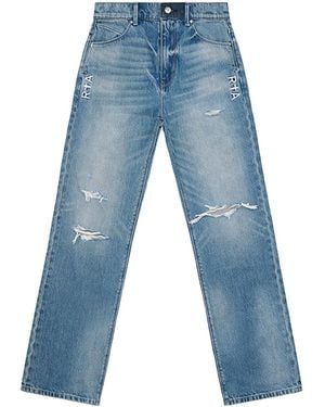 RTA Jonas Straight Leg Jeans "Ripped Medium Wash" Mf24D673 B1327Rmedw" - Blue