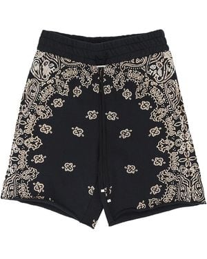 Amiri Bandana Bleach Shorts Pf22Mjb082" - Black
