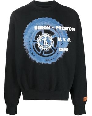 Heron Preston Off Road Logo Crewneck Sweatshirt Hmba020F22Jer0021040" - Black