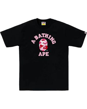 A Bathing Ape Abc Camo University T-Shirt 1L80 210 005" - Black